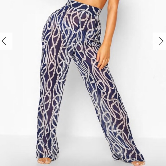 Boohoo Nautical Rope Beach pants Size 8 BRAND NEW - Picture 2 of 6